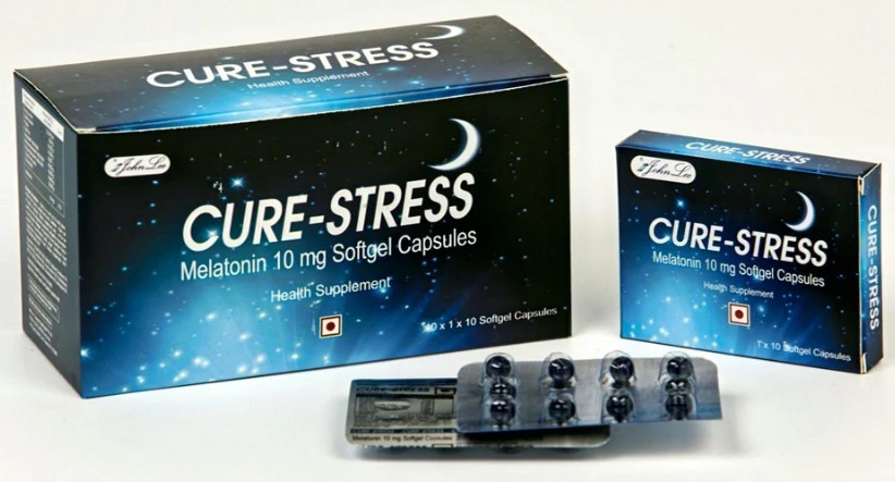 수면유도제 멜라토닌 Cure-stress 10 mg 100 소프트 캡슐