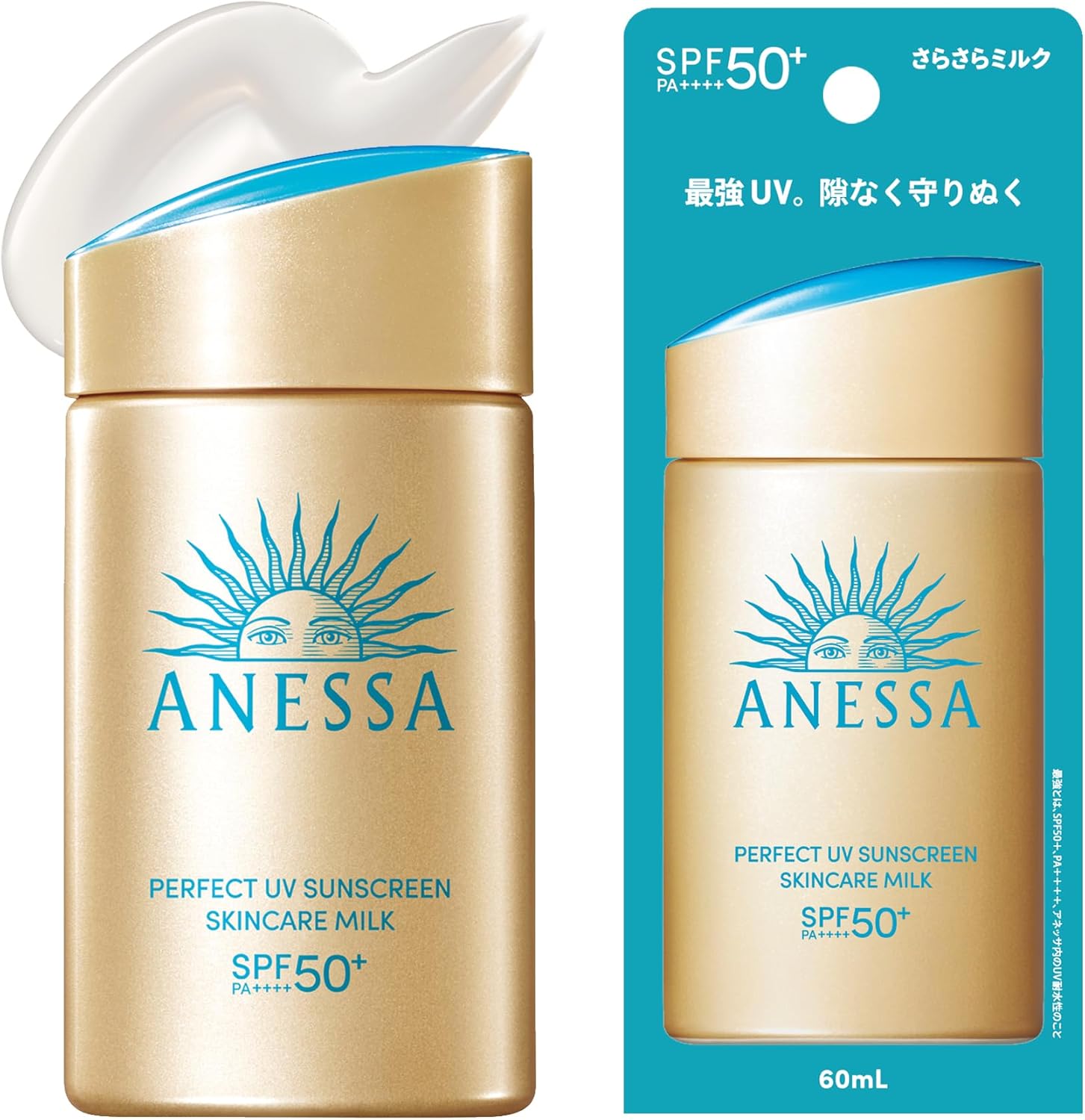 아네사 퍼펙트 UV 스킨케어 밀크 NA  선크림 퍼펙트 UV SPF50+ PA++++ 60ml 【3개 세트】
