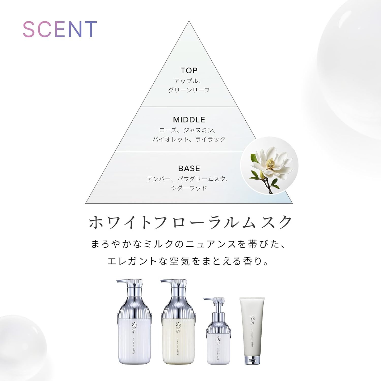 리파 밀크 프로테인 본체 500g 화이트 플로럴 머스크 샴푸·트리트먼트 세트