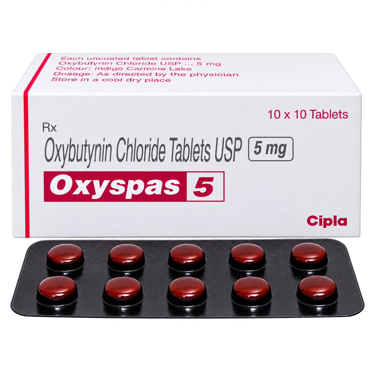 시플라 Cipla 옥시스파스 5 (Oxybutynin Hydrochloride 5mg)  100 Tablet